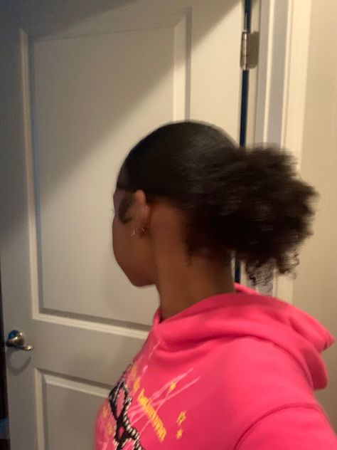 natural hair slick back bun ponytail black girl 4a natural hair 4b 4c pink 555 spder hoodie Natural Hair Slick Back Bun, Natural Hair Slick Back, Hair Slick, Black Hair Bun, 4a Natural Hair, Natural Hair Gel, Slick Ponytail, 4b Hair, Curly Hair Videos