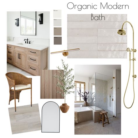 Organic Modern Bathroom Mood Board, Primary Bathroom Ideas, Bath Interior Design, Modern Organic Bathroom, Frame Bathroom Mirror, Sea Elephant, Modern Organic Decor, Organic Bathroom, Organic Modern Bathroom