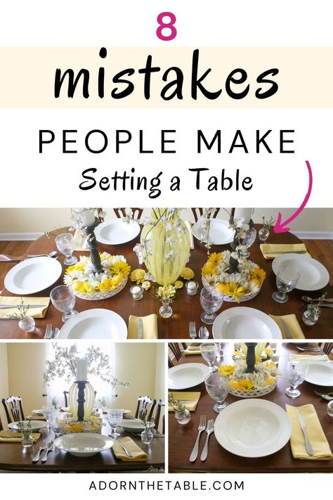 Table Setting Fails – 8 Common Mistakes Everyone Makes Setting Dinner Table At Home, Dining Setting Ideas, Proper Table Place Setting, Setting A Formal Dining Table, Perfect Table Setting, Beautiful Dinner Party Table Settings, Formal Table Setting Dining Etiquette, How To Set Table For Dinner, Proper Way To Set A Dinner Table