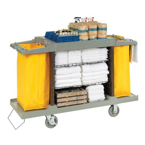 Janitorial & Cleaning Carts | Housekeeping & Hotel | Global™ Hotel Cart, Housekeeping Cart | 603575 - GlobalIndustrial.com Hotel Housekeeping Tips, Housekeeping Cart, Cleaning Cart, Hotel Housekeeping, Hotel Cleaning, Housekeeping Tips, House Keeping, Dog Bakery, Deep Shelves