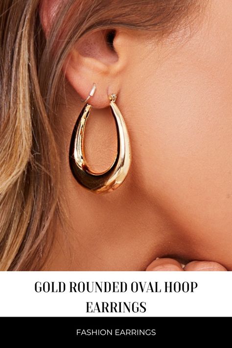 Jewelry Fashion Accessories Elegance Style Oval Hoop Earrings, Hoop Earrings Style, Understated Luxury, Sparkle Jewelry, Jewellery Collection, Gold Hoop, Gold Hoop Earrings, Face Shapes, Fashion Earrings