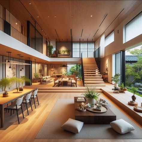 Contemporary Japanese Home Japan Interior Design Modern, Japanese House Aesthetic, Japan House Interior, Japanese House Interior, Japanese Home Interior, Japanese Small House, Grand Designs Houses, Japan House Design, Japanese Modern House