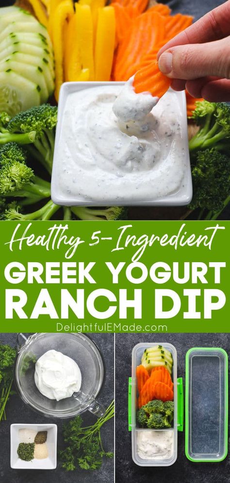 Veggie Dip With Greek Yogurt, Yogurt Dip For Veggies, Yogurt Veggie Dip, Healthy Ranch Dip, Ranch Veggie Dip, Yogurt Ranch Dip, Greek Yogurt Veggie Dip, Dip With Greek Yogurt, Healthy Veggie Dip