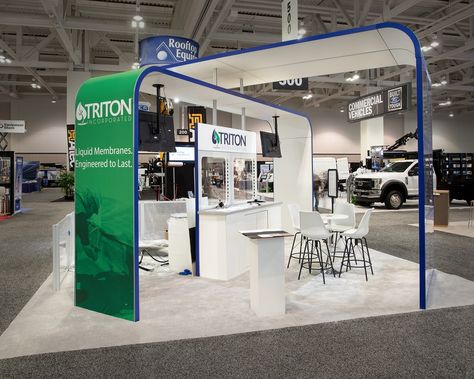 Island Trade Show Display with Tiered Canopies and 460 Branding by Ion Exhibits. Stand Feria, Trade Show Exhibit, Exhibition Stands, Show Booth, Exhibition Stand Design, Exhibition Booth Design, Trade Show Display, Tradeshow Booth, Exhibition Booth