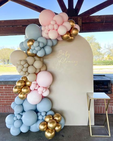 Gender Reveal Decoration Ideas, Sound Photography, Simple Gender Reveal, Gender Reveal Baby Shower Themes, Twin Gender Reveal, Baby Gender Reveal Party Decorations, Gender Reveal Announcement, Miami Party, Pregnancy Gender