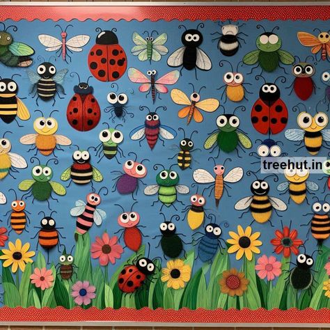 Bugs Bulletin Board Ideas, School Bulletin Board Ideas, Spring Bulletin Board Ideas Outdoors Bulletin Board Ideas, Insects Bulletin Board Preschool, Useful Bulletin Board Ideas, Birthday Bugs Bulletin Board, Insects Bulletin Board Ideas, Insect Bulletin Board Ideas, Nature Bulletin Board Ideas, Bugs Classroom Theme, Bug Bulletin Board Ideas