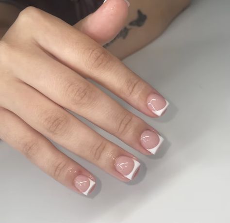 Modern French Tip Nails Square Short, French Too Short Nails, Cute Shirt French Tip Nails, Super Short Nails French Tip, Super Short Acrylic Nails Designs, Square Nail French Manicure, Very Short French Tip Acrylic Nails, Short Nails For Medical Field, Very Short Nails French Tip