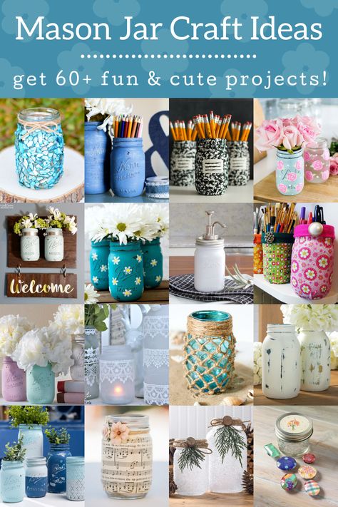 Do you love mason jar crafts? I'm obsessed with the countless ways to decorate jars; here are some Mod Podge mason jars I think you'll love. Resin Mason Jar Crafts, Upcycle Mason Jars, Mason Jar Crafts For Adults, Square Glass Vase Crafts, Craft Ideas With Mason Jars, Mason Jar Upcycle, Painted Canning Jars, Things To Put In Mason Jars, Glass Jar Recycle Ideas