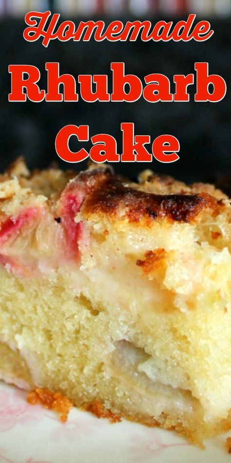 Cake With Buttermilk, Rhubarb Cake Recipes, Crumb Cakes, Fabulous Desserts, Southern Breakfast, Rhubarb Desserts, Cinnamon Streusel, Homemade Snickers, Rhubarb Cake