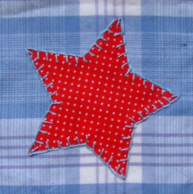 Here is an appliqued star. It is bond-a-webbed with blanket stitch edging. Christmas Lap Quilt, Sew Christmas, Star Applique, Lap Quilt, Christmas Quilt, Blanket Stitch, Last Post, Baby Crafts, Christmas Fabric