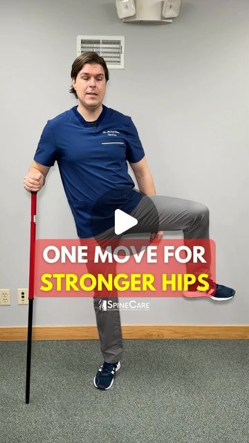 Dr. Michael Rowe | SpineCare on Instagram: "Dr. Rowe shows an easy exercise to do daily to help strengthen the muscles that support the hips, especially the hip flexors and glutes.

Let us know how it works for you!

#hipstrength #hipstrengthening #hipstrengtheningexercises #hippain #hips" How To Strengthen Hip Muscles, Hip Correction Exercises, Loose Hips Exercises, Hip Therapy Exercises, Hip Glute Stretches, Loosen Hip Flexors, Hip Stabilization Exercises, Hip Strengthening Exercises For Seniors, Exercises For Clicking Hips