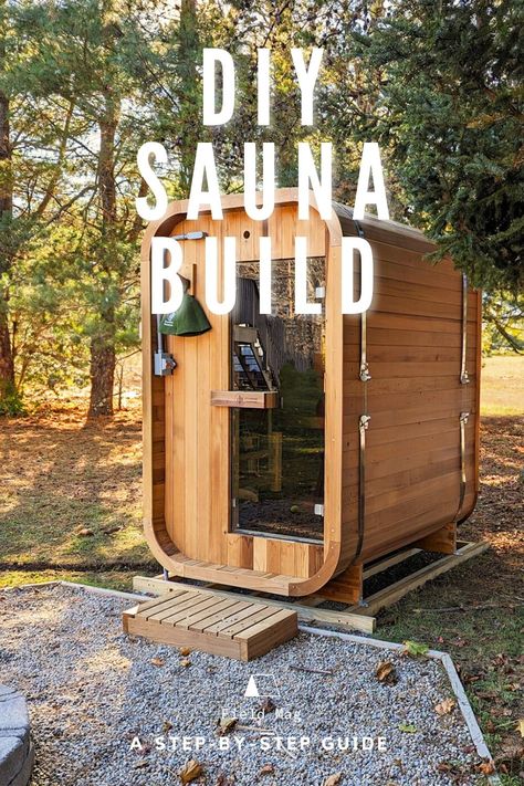 Outdoor Sauna Kits Patio, Wood Fire Sauna Diy, Outside Sauna And Hot Tub, Build Sauna Outdoor, Outdoor Shower Sauna Combo, Diy Cedar Sauna, Wood Fire Sauna, Diy Outdoor Sauna Plans, Build A Sauna Diy