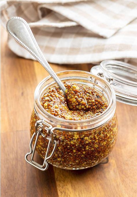 Whole Grain Beer Mustard Recipe: Dunk That Pretzel Into This Easy Bavarian Beer Mustard | Sauces/Condiments | 30Seconds Food Bavarian Mustard Recipe, Whole Grain Mustard Recipe, Guinness Mustard Recipe, Beer Food Recipes, German Mustard Recipe, Beer Mustard Recipe, German Souvenirs, Oktoberfest Menu, Mustard Pretzels