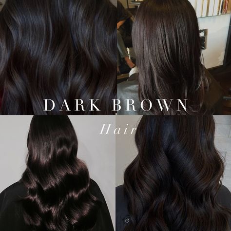 Dark Brown hair options for cool toned colour seasons. Cool Toned Hair, Cool Tone Brown Hair, Cool Tone Hair Colors, Espresso Hair Color, Cool Brown Hair, Coffee Brown Hair, Dark Chocolate Brown Hair, Toned Hair, Black Brown Hair