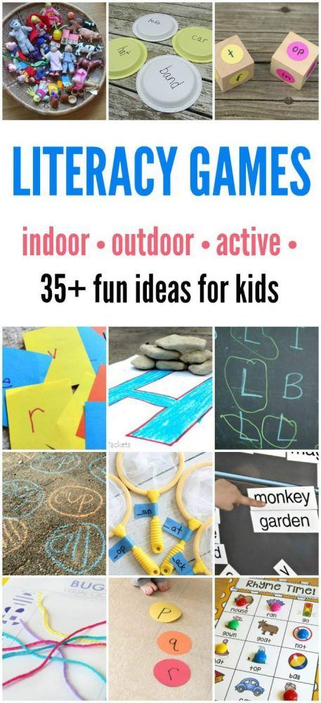 Literacy Games for Kids: Indoor and Outdoor Learning Fun! Literacy Night Activities, Family Literacy Night, Family Literacy, Early Literacy Activities, Rhyming Activities, Alphabet Phonics, Literacy Games, Learning Games For Kids, Kindergarten Games