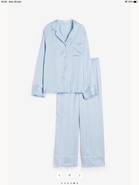 Blue Pjs, Satin Pjs, Satin Pyjama, Pyjama Satin, Satin Pajama, Satin Pajamas, Women Nightwear, Blue White And Black, Pajama Shirt