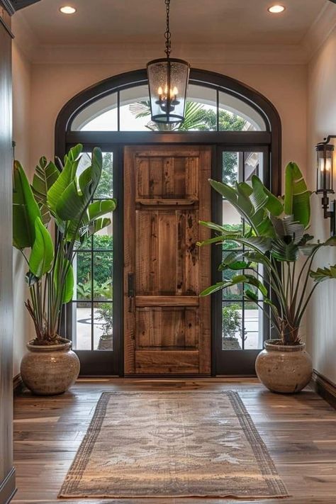 Home Entry Ideas, Modern Spanish Style, Spanish Home Decor, Hacienda Style Homes, Mexico House, Dream Life House, Spanish Style Home, Spanish Style Homes, Plant Ideas