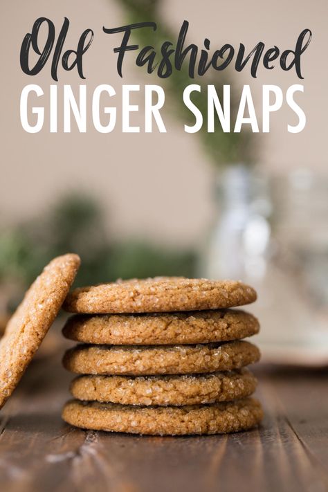 Ginger Crisp Cookies, Ginger Snap Cookies Recipe, Ginger Snaps Recipe, Ginger Cookie Recipes, Holiday Baking Recipes, Ginger Snap Cookies, Ginger Snap, Crinkle Cookies, Ginger Cookies