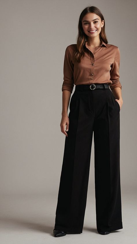 Discover the perfect trousers outfit for women tailored for every occasion including formal casual and office settings This collection features elegant styles in cream black tern o classy pink olive green gray polo and and green shirt Elevate your wardrobe with versatile and stylish ensembles for a polished and sophisticated look Black Office Trousers Outfit, Trousers Outfit For Women, Office Trousers Women, Trousers Outfit Ideas, Formal Trousers Women, Black Trousers Outfit, Classy Trousers, Office Wear Women Work Outfits, Outfit Ideas Pink