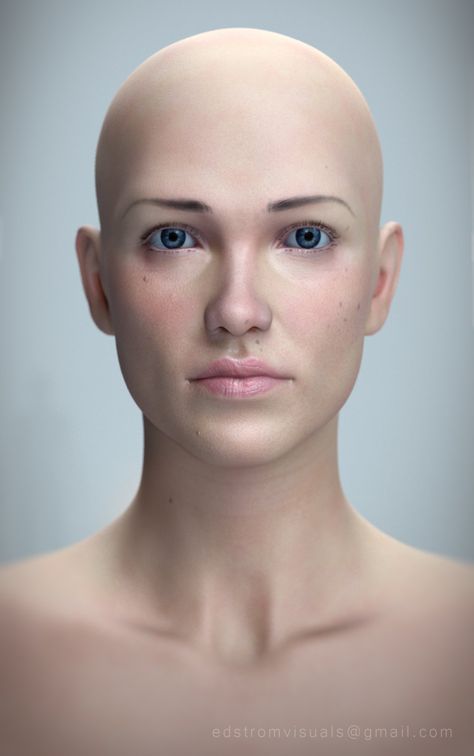 ArtStation - Woman progress, Mattias Edstrom Portrait Anatomy, Bald Head Women, Head Anatomy, Face Anatomy, Expressions Photography, Sculpture Head, Bald Girl, Sculptures Céramiques, Bald Women