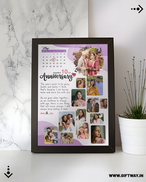 Keep your memories close! Select your design, share your 13 photos, year and date of the anniversary, and text, and get your custom frame from Giftway.in. 🖼️❤️ 💻 Visit our website for more designs: www.giftway.in 📲 WhatsApp us for custom orders: 7303-8863-16 #giftway #love #photoframe #customgifts #personalisedframes #gift #birthdaygift #anniveresygift Wedding Gifts Ideas For Couple, Anniversary Photo Frame Ideas, Anniversary Frame Ideas, Husband Birthday Gift Ideas, Gift Ideas For Anniversary, Anniversary Gift Ideas For Her, Anniversary Photo Frame, Photo Collage Ideas, Baby Photo Collages