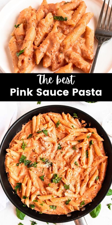 Creamy Tomato Parmesan Pasta, Cheesy Pink Sauce Pasta, Baked Pink Sauce Pasta, Chicken Pasta Recipes Pink Sauce, Pasta With Orange Sauce, Pasta Sauce And Cream Cheese, Cream Red Sauce Pasta, Pink Tomato Sauce, Gnocchi Pink Sauce