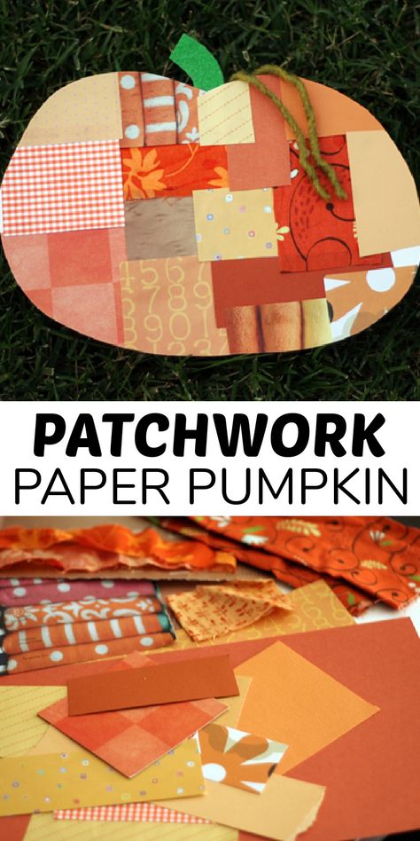 This patchwork paper pumpkin is the perfect fall craft for kids. Pumpkin Mosaic Craft, Fall Crafting For Kids, Fall Crafts For Little Kids, Fall Art Crafts For Kids Elementary, Fall Festival Art Activities, Fifth Grade Crafts, Fall Crafts Thanksgiving, Easy Fall Classroom Crafts, Church Fall Crafts