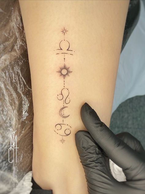 Astrology Tattoo, Horoscope Tattoos, Libra Tattoo, Gemini Tattoo, Zodiac Tattoos, Wrist Tattoos For Women, Subtle Tattoos, Family Tattoos, Elegant Tattoos