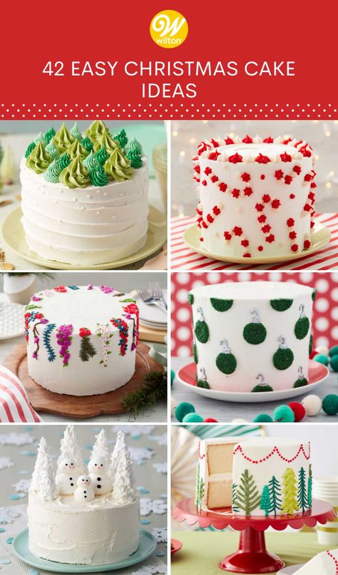 We’ve compiled our best Christmas cake ideas and recipes of the season, all sweet enough to warm even the Grinch’s heart. Xmas Cakes Decoration, Things To Make In A Springform Pan, Christmas Cake Frosting Ideas, Christmas Cake Royal Icing Decoration, Decorating Christmas Cakes Ideas, Buttercream Trees On Cake, Peppermint Cake Decoration, Christmas Cake Decoration Ideas Fondant, Holiday Cakes Christmas Decorating