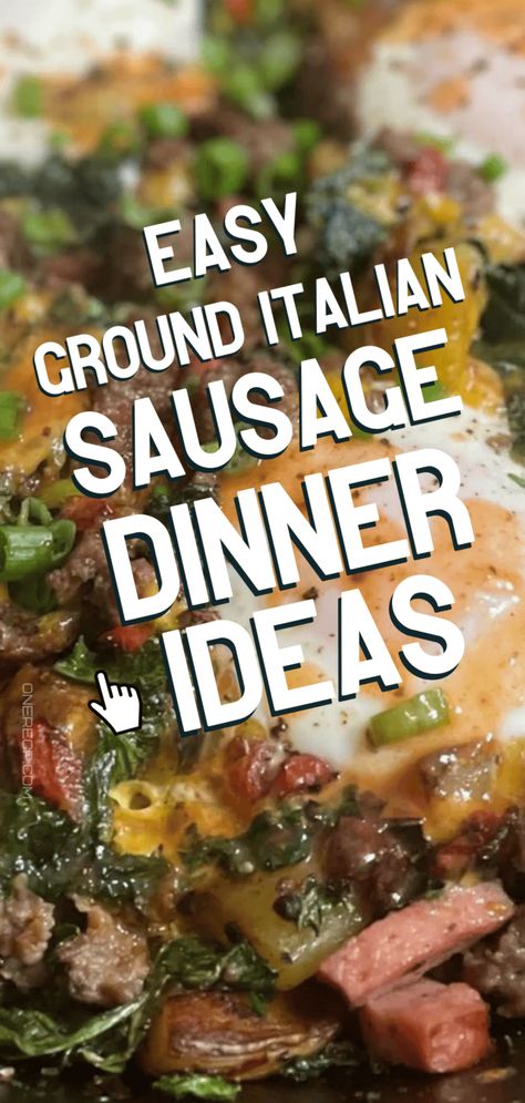 12 Ideas for Ground Italian Sausage Recipes https://onerecp.com/blog/ground-italian-sausage-recipes/ Italian Sausage Dishes For Dinner, Recipes With Ground Italian Sausage Easy, Sausage Dinner Recipes Crockpot, Italian Sausage Meat Recipes, Ground Italian Sausage Casserole, Mild Sausage Recipes Ground, Chicken And Ground Sausage Recipes, Meals To Make With Italian Sausage, Italian Sausage Patties Recipes