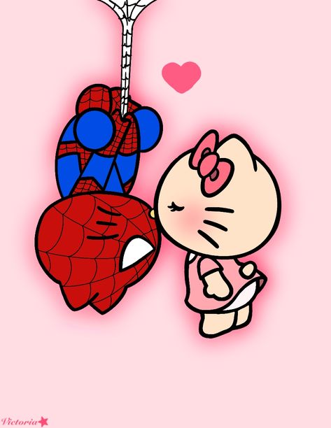 Hello Kitty Game, Hello Kitty And Spiderman, Y2k Sanrio, Pretty Gif, Kitty Kisses, Spiderman Gifts, Hello Kitty Wallpaper Hd, Images Hello Kitty, Spiderman Drawing