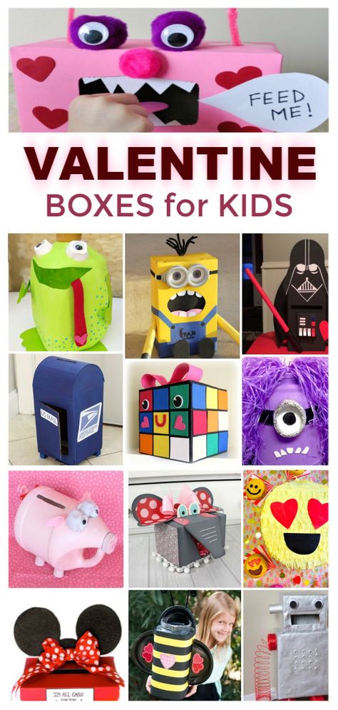 50+ VALENTINE BOX IDEAS FOR KIDS!  These are awesome!! #valentineboxes #valentinesboxideas #valentinesboxes #valentinesdayboxes #valentinesdayboxesforschool #valentinesdayboxesforkids #valentinesdaycrafts #valentinecrafts Valentine Boxes For Kids, Star Wars Valentines Box, Valentines Day Box Ideas, Unique Valentine Box Ideas, Homemade Valentine Boxes, Box Ideas For Kids, Valentine Box Ideas, Valentines Day Box, Girls Valentines Boxes