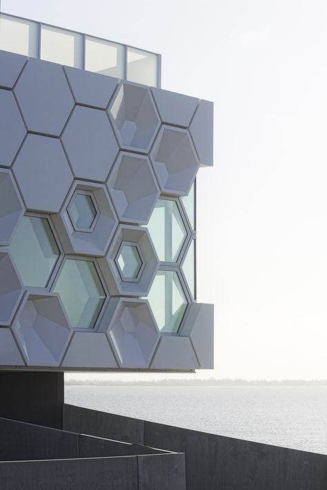 Hexagon Facade, Hexagonal House, Hexagonal Architecture, Module Architecture, Conceptual Model Architecture, Beehive Design, Home Layouts, Facade Architecture Design, Turn Your Dreams Into Reality