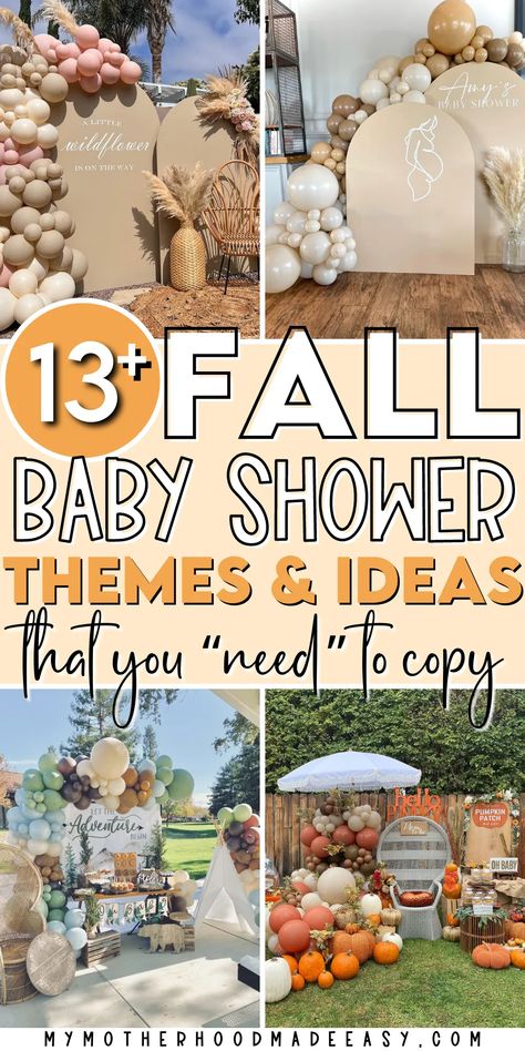 Fall Color Baby Shower Ideas, Fall Winter Baby Shower Ideas, November Theme Baby Shower Ideas, Baby Boy Shower Ideas Themes Fall, Fall Baby Boy Shower Ideas, Baby Shower September, Fall Boy Baby Shower Ideas, Fall Baby Shower Ideas For Boys, Fall In Love Baby Shower Theme