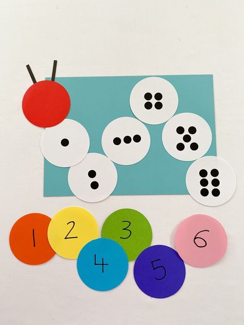 Number Caterpillar, Early Numeracy, Number Activities Preschool, Easy Math Activities, Counting Activities Preschool, Easy Math, Skills For Kids, Kindergarden Activities, Montessori Toddler Activities