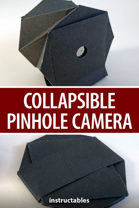 How To Make A Pinhole Camera, 3d Printed Camera, Pinhole Camera Design, Camera Obscura Diy, Diy Camera Craft, Collapsible Origami, Pinhole Camera Diy, Pinhole Camera Photos, Diy Pinhole Camera