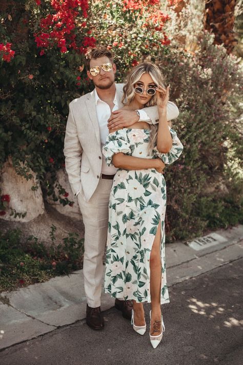 Wedding Guest Outfit Couple Summer, Spring Wedding Couple Outfits, Lesbian Couple Wedding Outfits Guest, Engagement Party Outfit Couple, Countryside Wedding Outfit Guest, Summer Wedding Couple Outfits Guest, Spring Wedding Guest Couple Outfit, Wedding Date Couple Outfits, Men’s Engagement Party Outfit