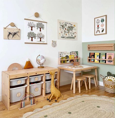 Hayley • Kid of the Village on Instagram: “✨ The weekend starts here! ✨ Happy Friday everyone! This little corner of the playroom catching the autumn sun today, featuring my Small…” Home School Playroom, Small Two Kids Bedroom Ideas, Small Playroom Decor, Small Bedroom Kids Ideas, Small Playroom Design, Small Toddler Room, Small Kids Room Ideas, Small Toddler Bedroom, Small Kids Playroom