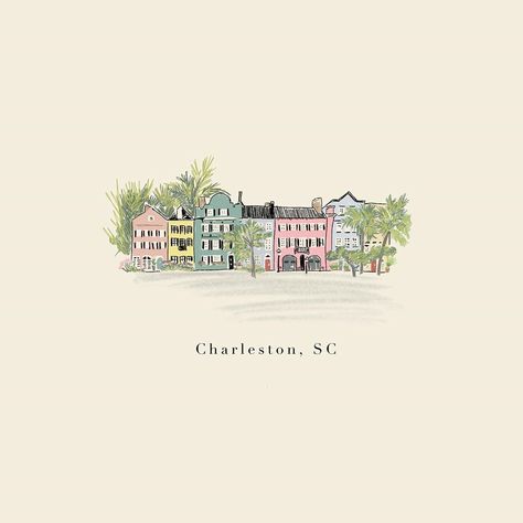 Charleston Art Paintings, Charleston Sc Watercolor, Charleston Aesthetic Wallpaper, Charleston Sc Wallpaper, Charleston Wall Art, Charleston Drawing, Charleston Illustration, Charleston Wallpaper, Charleston Tattoo