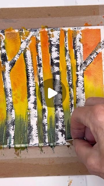 Paint Birch Trees, Birch Trees Painting, Text Dividers, Birch Tree Art, Birch Tree Painting, Happy Painting, Watercolor Beginner, Alcohol Ink Crafts, Ink Crafts