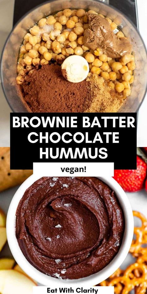 Brownie Batter Hummus, Chocolate Hummus, Dessert Hummus, Brownie Batter, Healthy Sweets Recipes, Healthy Chocolate, Vegan Sweets, Healthy Sweets, Food Processor