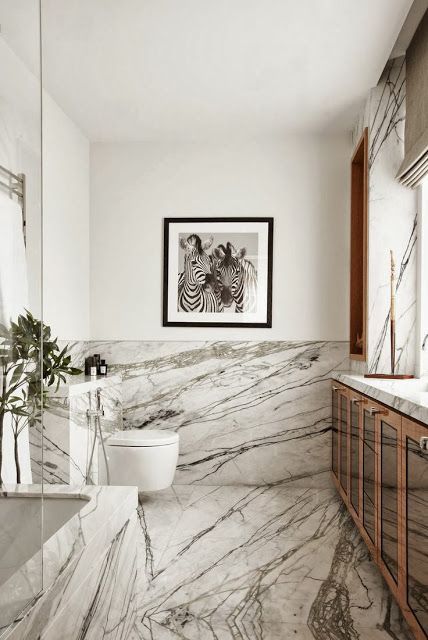 Spaces | La Boheme | Bloglovin’ Luxury Penthouse Design, Bathroom With Marble, Marble Walls, Marble Bathroom Designs, White Marble Bathrooms, Marble Bath, Luxury Penthouse, Bad Inspiration, Bathroom Themes