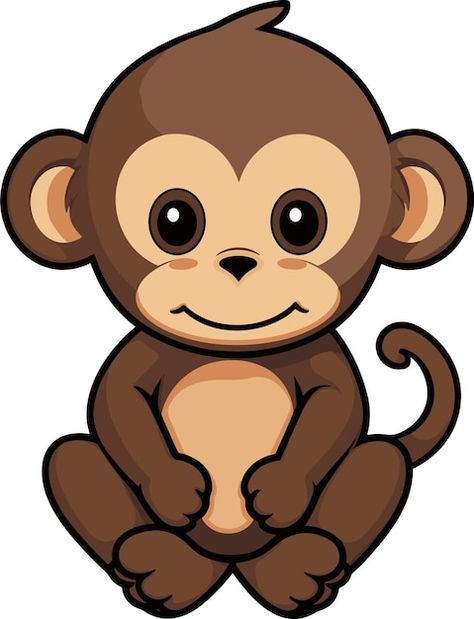 Vector cute monkey cartoon character ill... | Premium Vector #Freepik #vector #monkey-cartoon #chimp #monkey #ape Monkey Drawing Cute, Cute Monkey Cartoon, Jolly Chimp, Monkey Cartoon, Cartoon Character Illustration, Monkey Drawing, Monkey Crafts, Monkey Tattoos, Bee Drawing