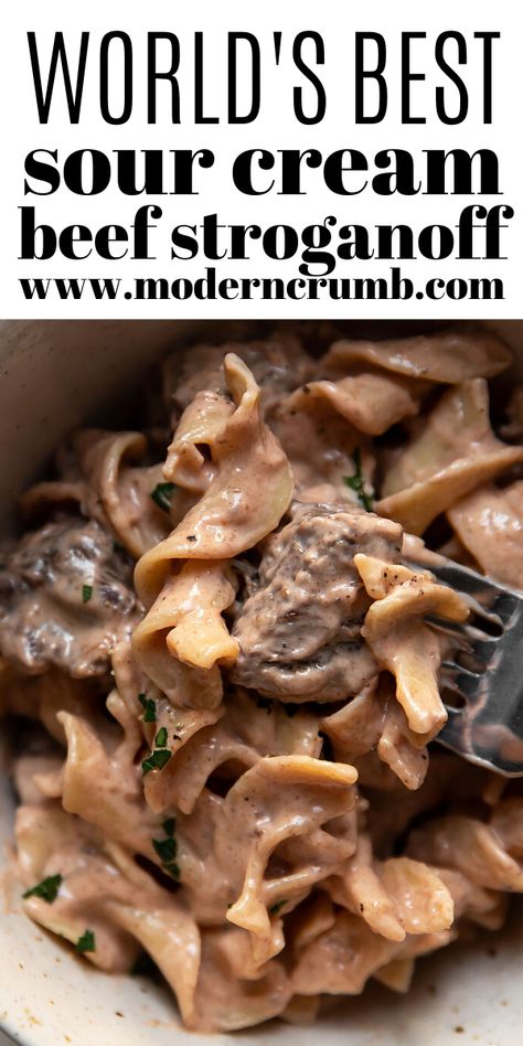 Best Beef Stroganoff, Beef Stroganoff Crockpot, Beef Stroganoff Easy, Slow Cooker Beef Stroganoff, Stew Meat Recipes, Stroganoff Recipe, Beef Stew Meat, Beef Recipes Easy, Beef Stroganoff