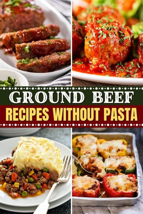 Ground Beef Recipes No Pasta, Ground Beef Recipes Without Cheese, Simple Ground Beef Recipes, Recipes With 1lb Ground Beef, Hamburger Meals, Best Ground Beef Recipes, Beef Appetizers, Hamburger Dishes, Meatball Dinner