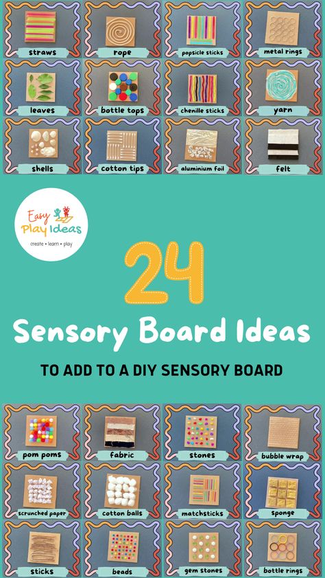 Discover 24 fantastic sensory board ideas to stimulate your child's senses and boost their development. From textured fabrics to bumpy sticks, these DIY sensory items will provide hours of exploration and fun! Sensory Board For Infants, Cardboard Sensory Board, Sensory Pad Diy, Sensory Texture Board, Sensory Boards Diy, Infant Sensory Board, Tactile Bulletin Board Ideas, Diy Sensory Boards Baby, Sensory Wall Ideas Classroom Busy Board