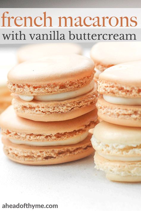 Vanilla Macaron Recipes, Macarons Filling Recipe, Macaroon Filling, Recipe Ricotta, Easy Macaroons Recipe, Vanilla Macaroons, Blue Macarons, Blueberry Pudding, French Macaroon Recipes