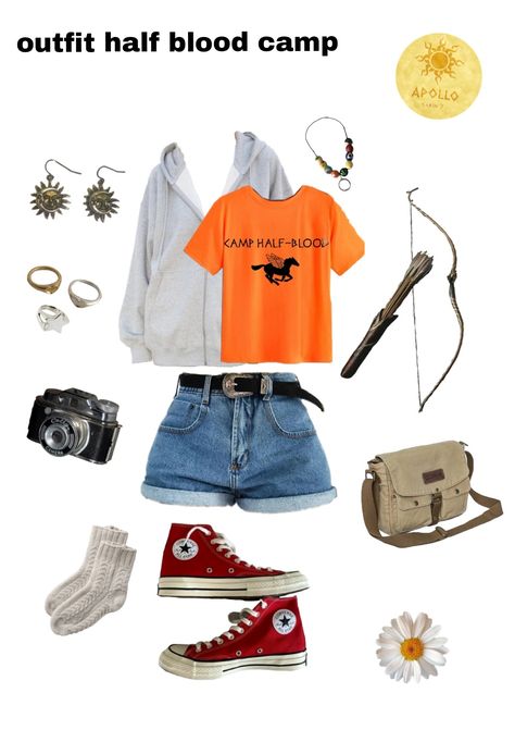 Camp Halfblood Oc, Camp Jupiter Outfits, Camp Half Blood Costume, Outfits Inspired By Percy Jackson, Camp Halfblood Aesthetic Outfits, Cabin 7 Outfits, Camp Half Blood Outfits Aesthetic, Cabin 10 Outfits, Percy Jackson Outfit Aesthetic