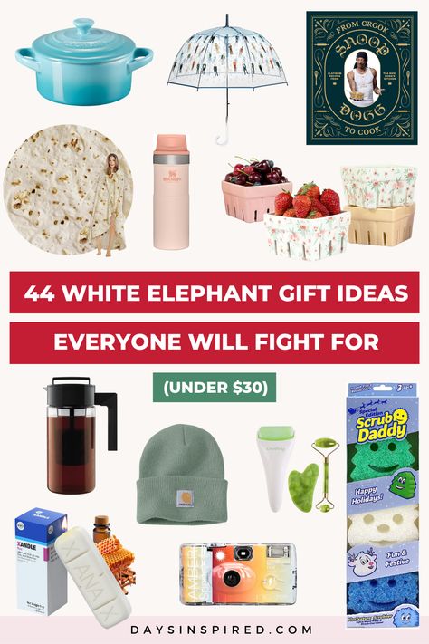 White Elephant Games, White Elephant Gifts For Work, Work White Elephant, Elephant Gifts Christmas, Work Gift Exchange, White Elephant Christmas, White Elephant Gift Ideas, Elephant Gift Ideas, White Elephant Gift Exchange