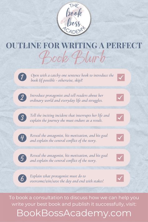 📖Your blurb is the last chance you have to convince people to buy and read your book, especially if you’re a newer author and haven’t built an established group of readers yet. 👉🏻Here is a basic outline to help you write a blurb when you’re totally stuck. To work with an experienced author coach/editor, request your free consultation/free sample edit now by visiting the link in my bio, and I will respond the same day! Author Planner, Career Readiness, Free Coaching, Writing Crafts, Free Fun, Writing Help, Free Consultation, Free Sample, Last Chance